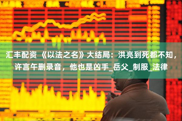 汇丰配资 《以法之名》大结局：洪亮到死都不知，许言午删录音，他也是凶手_岳父_制服_法律