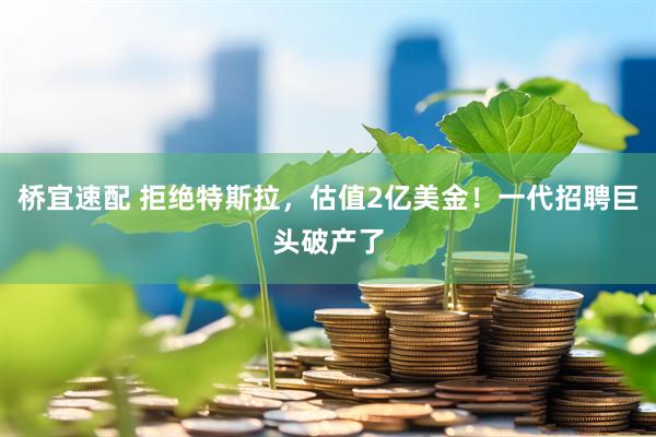 桥宜速配 拒绝特斯拉，估值2亿美金！一代招聘巨头破产了